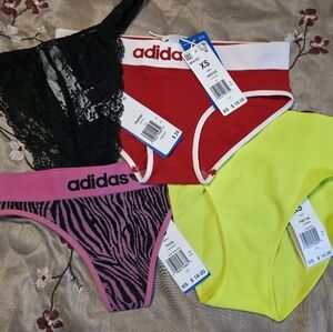 Adidas Women's Underwear Set - Pink, Red, Yellow, Black.  Size XS. New